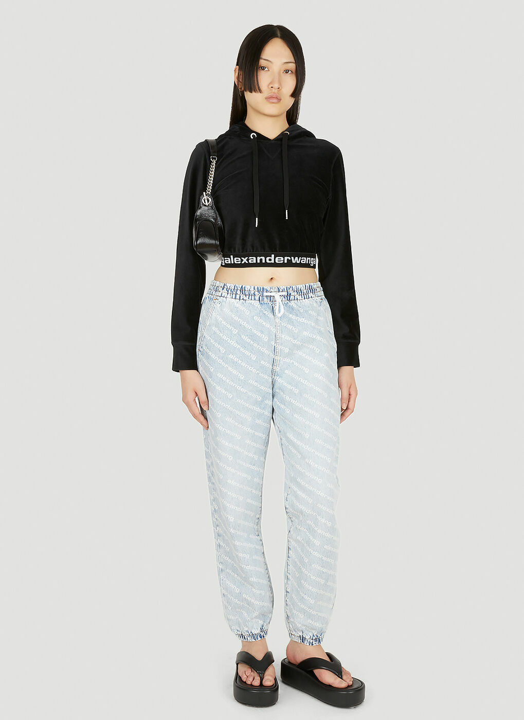 Alexander Wang Logo Track Pants in Grey