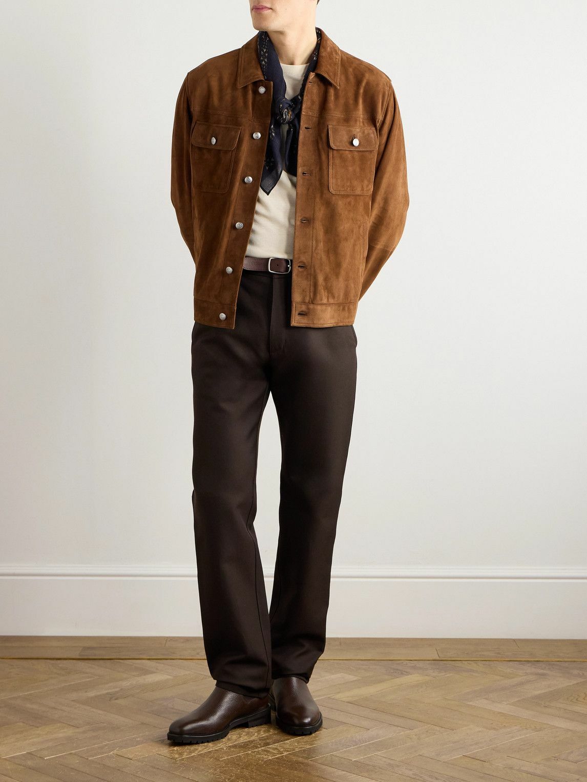 Ralph Lauren Purple label - Suede Trucker Jacket - Brown