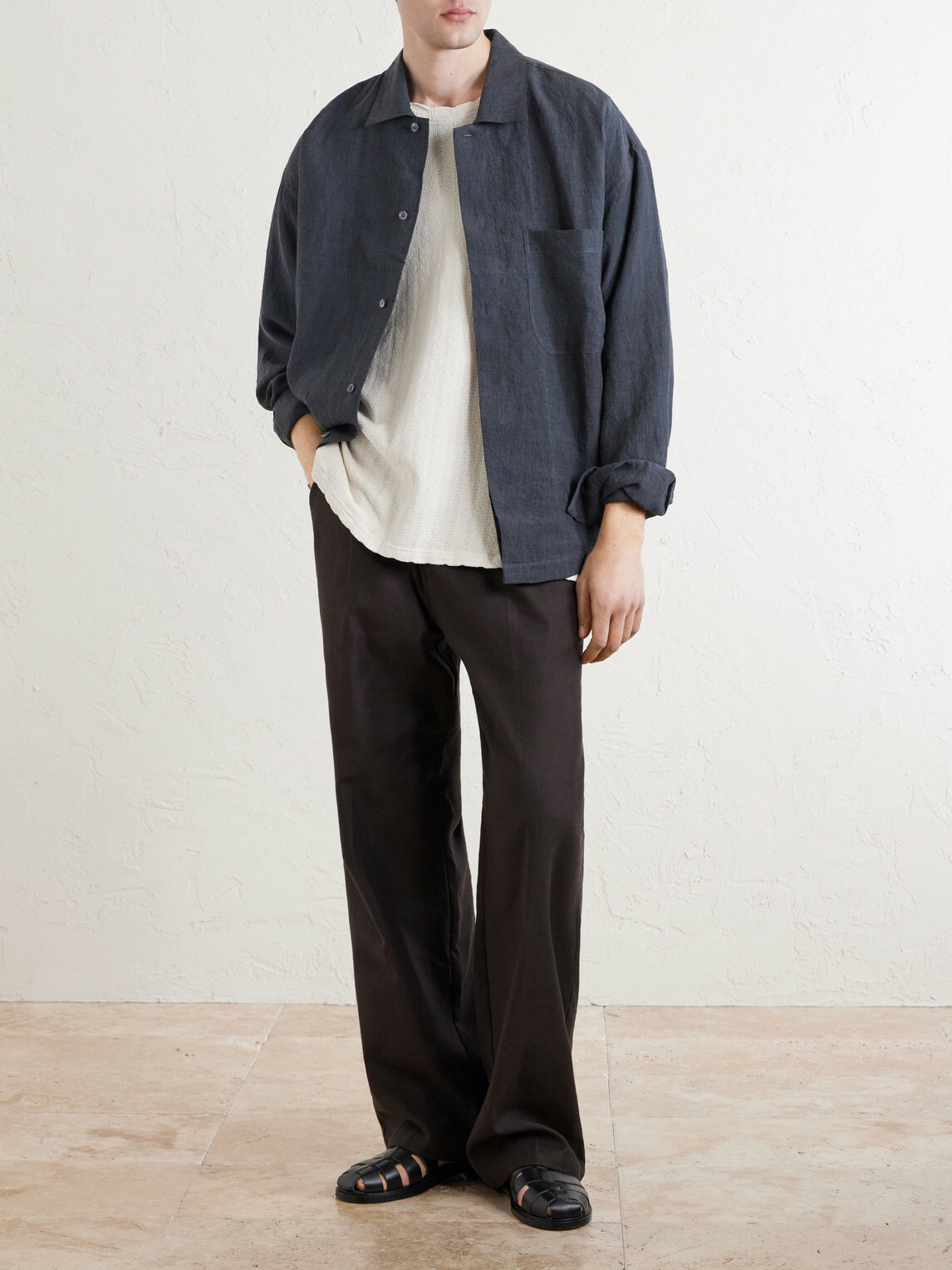 A Kind Of Guise - Thuy Pointelle-Knit Cotton and Linen-Blend T-Shirt - Neutrals