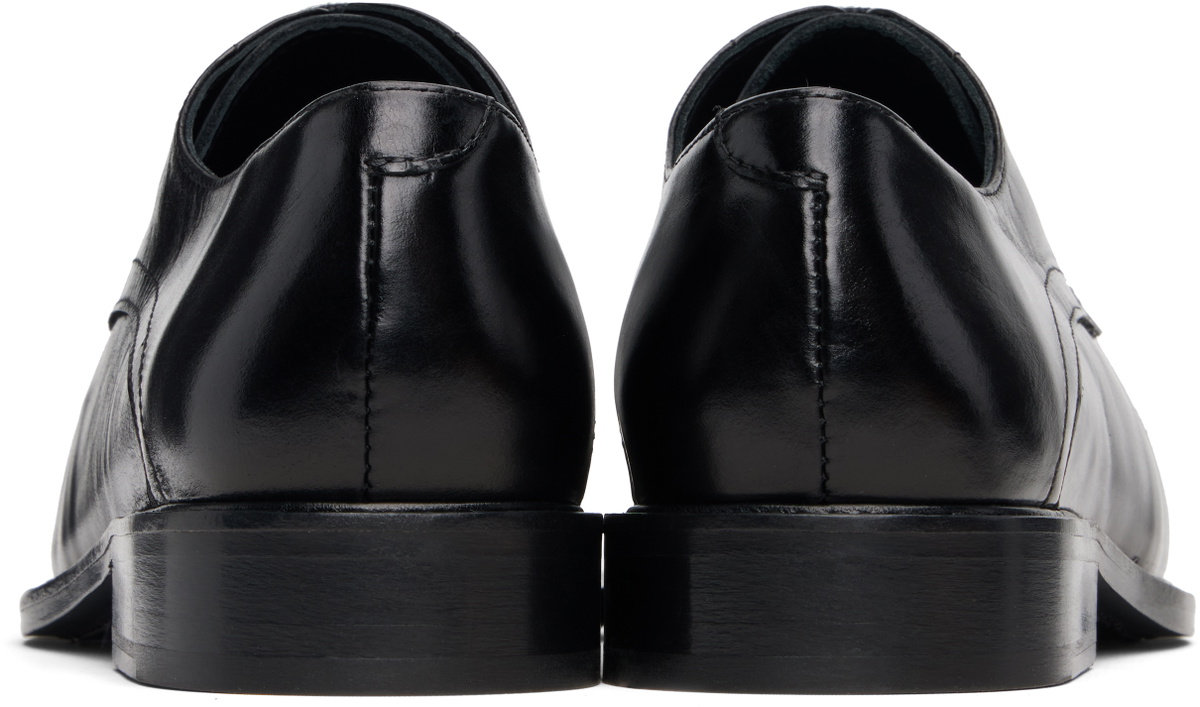Stefan Cooke Black & White Slashed Square Toe Derbys