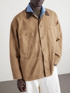 OrSlow - Corduroy-Trimmed Cotton-Canvas Jacket - Brown