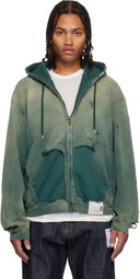 Maison MIHARA YASUHIRO Green Sun Faded Like Zip-Up Hoodie