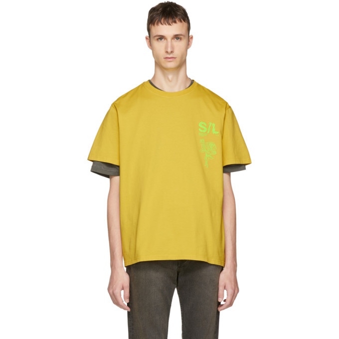 Photo: Second/Layer Yellow Shattered Logo T-Shirt