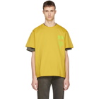 Second/Layer Yellow Shattered Logo T-Shirt