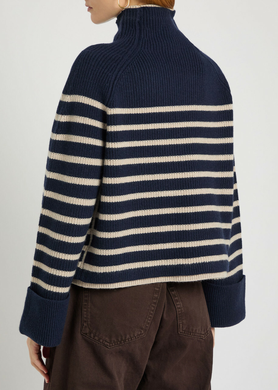 Rag & Bone Ilaria Striped Wool Jumper Navy
