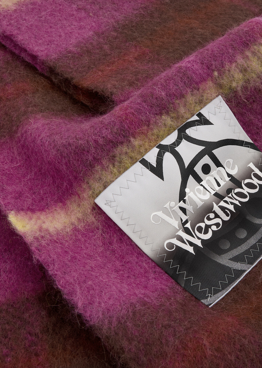 Vivienne Westwood Checked Alpaca-blend Scarf - Purple - One Size