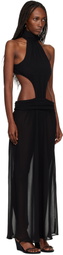 GUIZIO Black Marais Maxi Dress