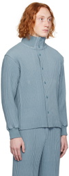 HOMME PLISSÉ ISSEY MIYAKE Blue Kersey Pleats Jacket