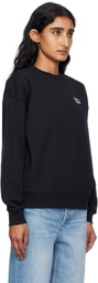 Maison Kitsuné Black 'Maison Kitsuné' Handwriting Comfort Sweatshirt