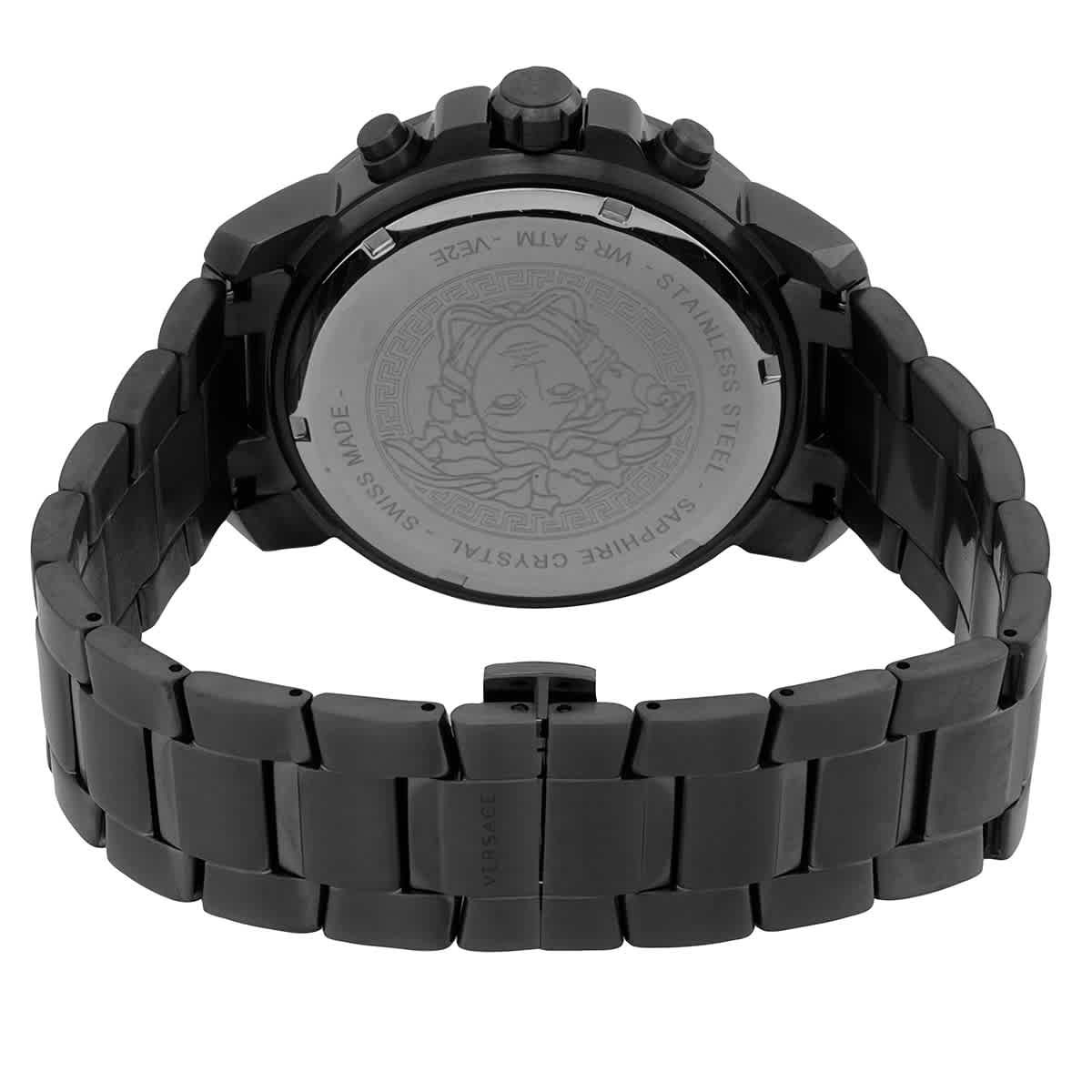 Versace New Chrono Quartz Black Dial Mens Watch VE2E00621 Versace