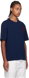 AMI Alexandre Mattiussi SSENSE Exclusive Navy Embroidered T-Shirt