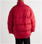 Balenciaga - C Shape Oversized Quilted Ripstop Hooded Jacket - Red