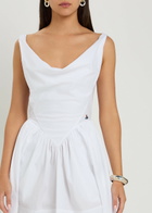 Vivienne Westwood Mini Sunday Draped Cotton-poplin Mini Dress White