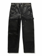 Enfants Riches Déprimés - Panelled Straight-Leg Leather Trousers - Black