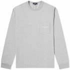 Comme des Garçons Homme Men's Pocket Logo Long Sleeve T-Shirt in Top Grey