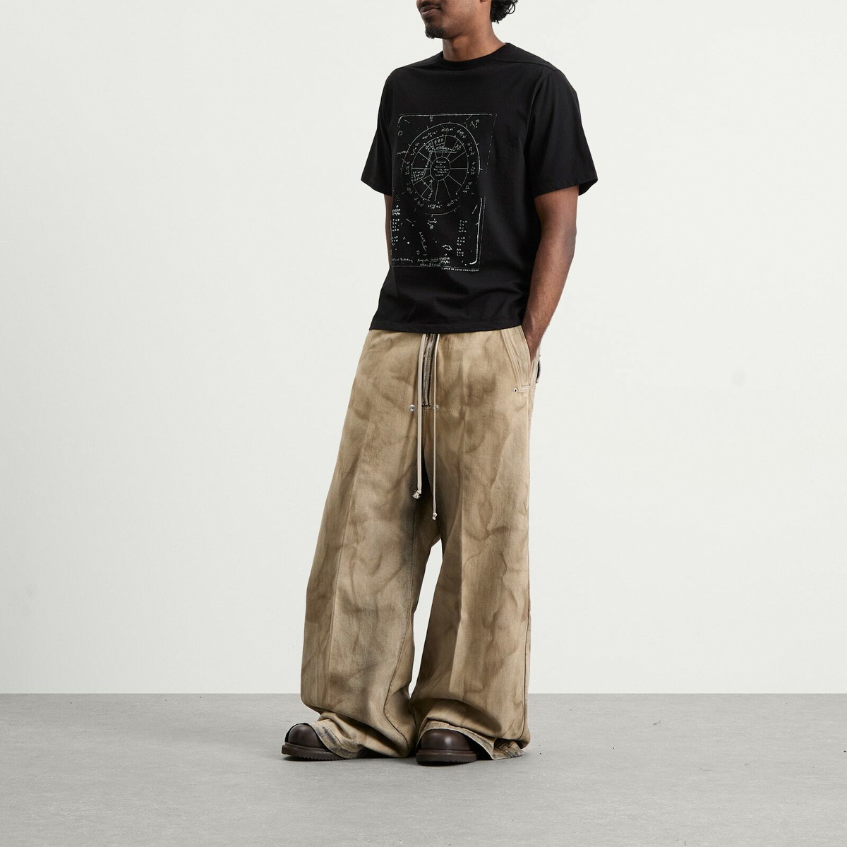 Rick Owens Men's Wide Bela Denim Pants in Dust Rick Owens