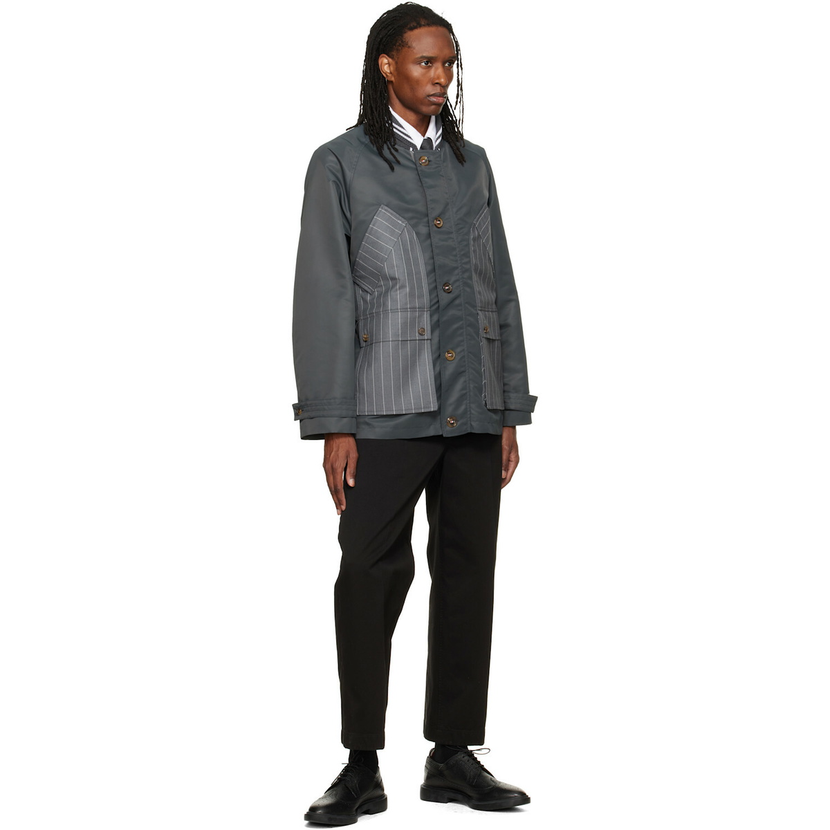 Thom Browne Gray Tech Twill Field Jacket