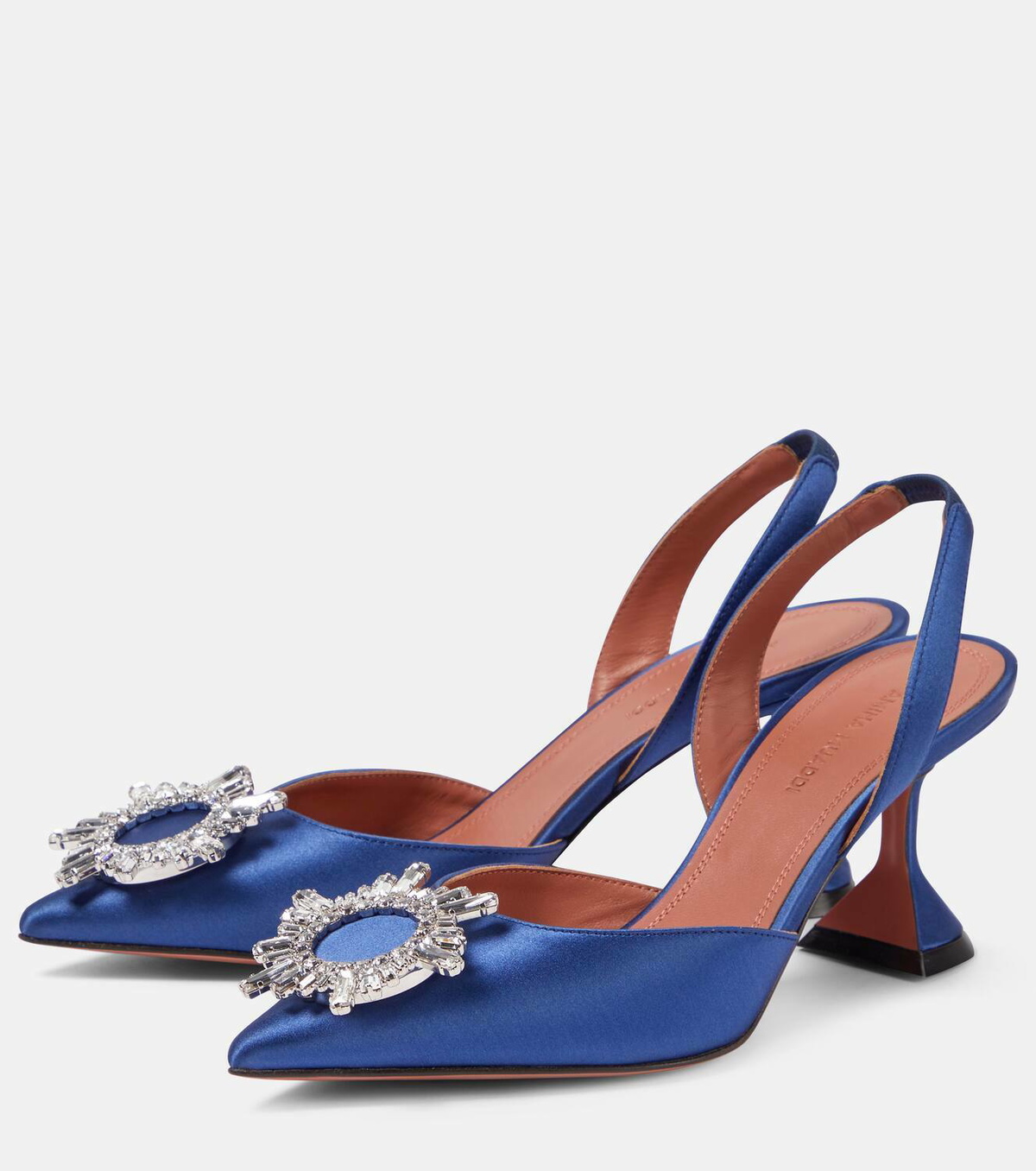 Amina Muaddi Begum satin slingback pumps