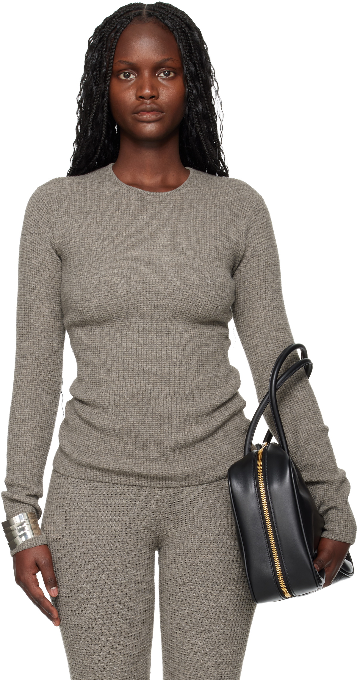 Fear of God ESSENTIALS Brown Holiday Waffle Long Sleeve T-shirt