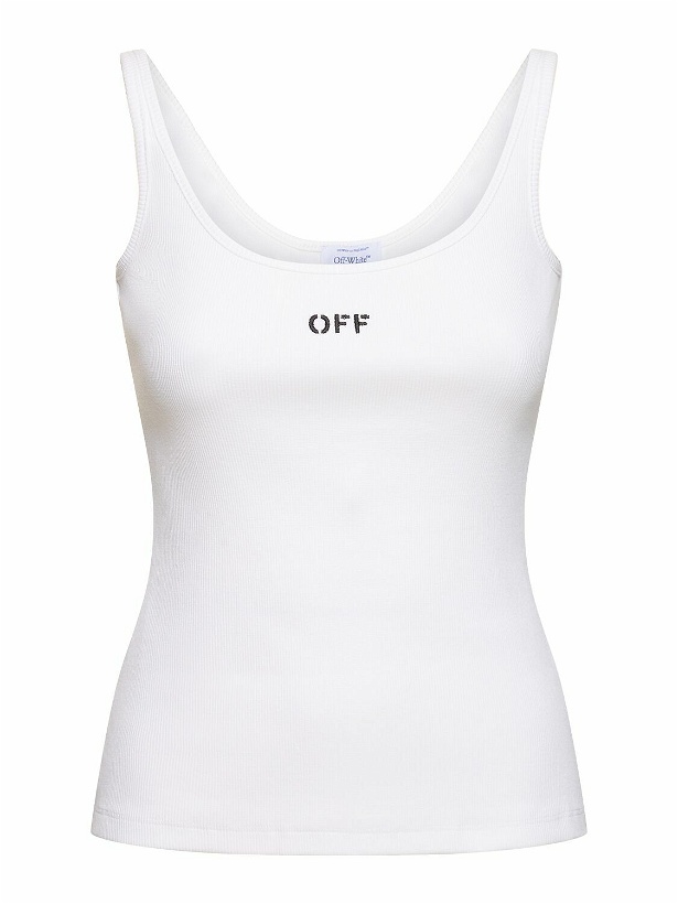 Photo: OFF-WHITE Off Stamp Cotton Blend Tank Top