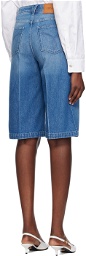 Versace Blue Four-Pocket Denim Shorts