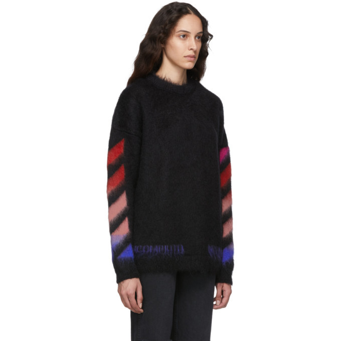 Off white clearance black brushed knitwear