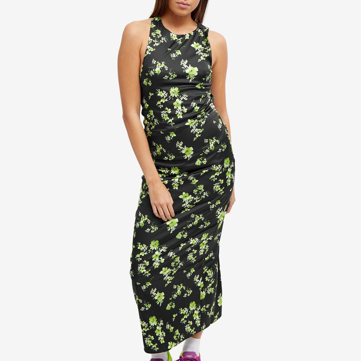 Rotate Women's Shiny Stretch Tight Dress in Tap Shoe Comb.
