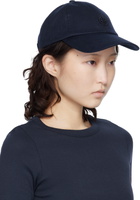 ANINE BING Navy Wool Jeremy Baseball Cap