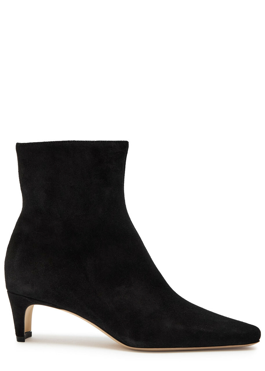 Staud Wally Suede Ankle Boots Black