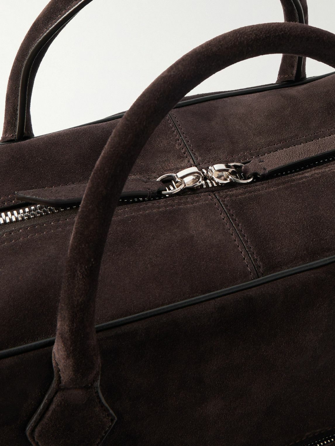 Métier - Closer All Day Full-Grain Leather-Trimmed Suede Briefcase