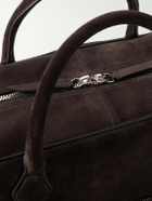 Métier - Closer All Day Full-Grain Leather-Trimmed Suede Briefcase