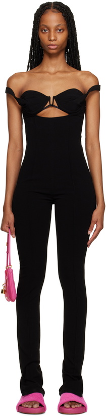 Photo: Jacquemus Black Le Raphia 'La Combinaison Bikini' Jumpsuit