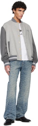 Balmain Blue Monogram Laser Loose-Fit Jeans
