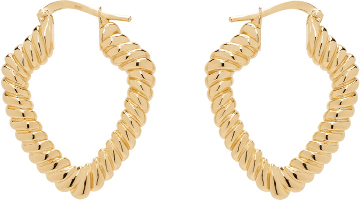 Photo: Burberry Gold Small Shield Twisted Hoop Earrings