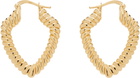 Burberry Gold Small Shield Twisted Hoop Earrings