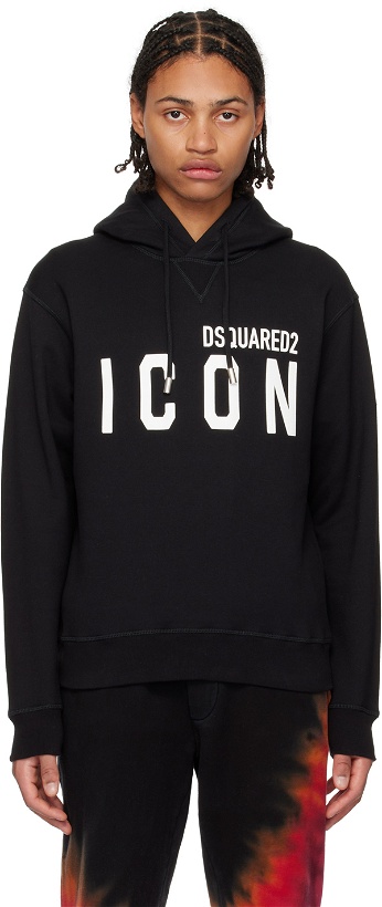 Photo: Dsquared2 Black 'Be Icon' Hoodie