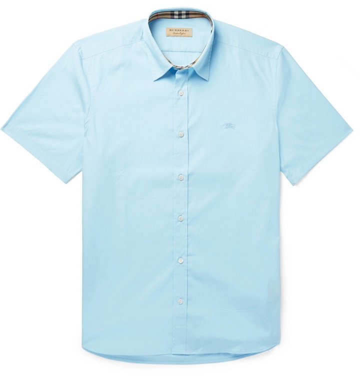Photo: Burberry - Stretch-Cotton Poplin Shirt - Light blue