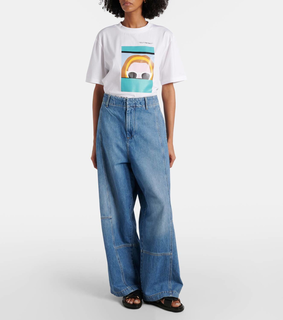 Plan C High-rise wide-leg pants