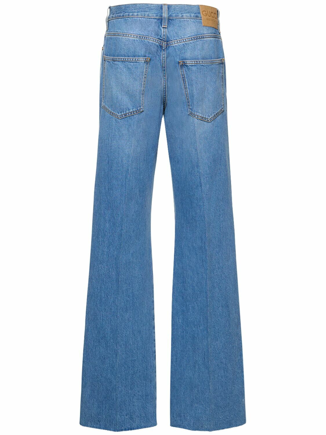 GUCCI - Washed Cotton Denim Jeans Gucci