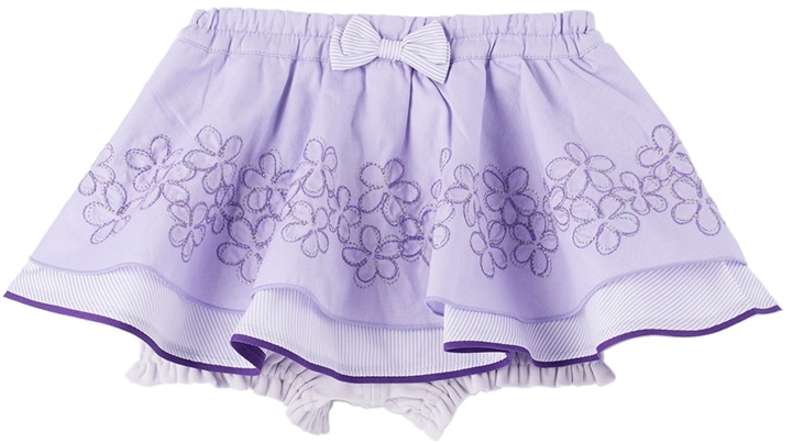 Photo: ANNA SUI MINI SSENSE Exclusive Baby Purple Floral Skort