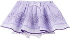 ANNA SUI MINI SSENSE Exclusive Baby Purple Floral Skort