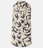 Altuzarra Sleary draped printed silk top