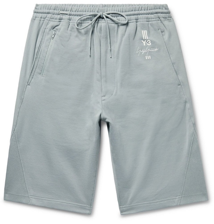 Photo: Y-3 - Slim-Fit Loopback Cotton-Jersey Shorts - Men - Sky blue