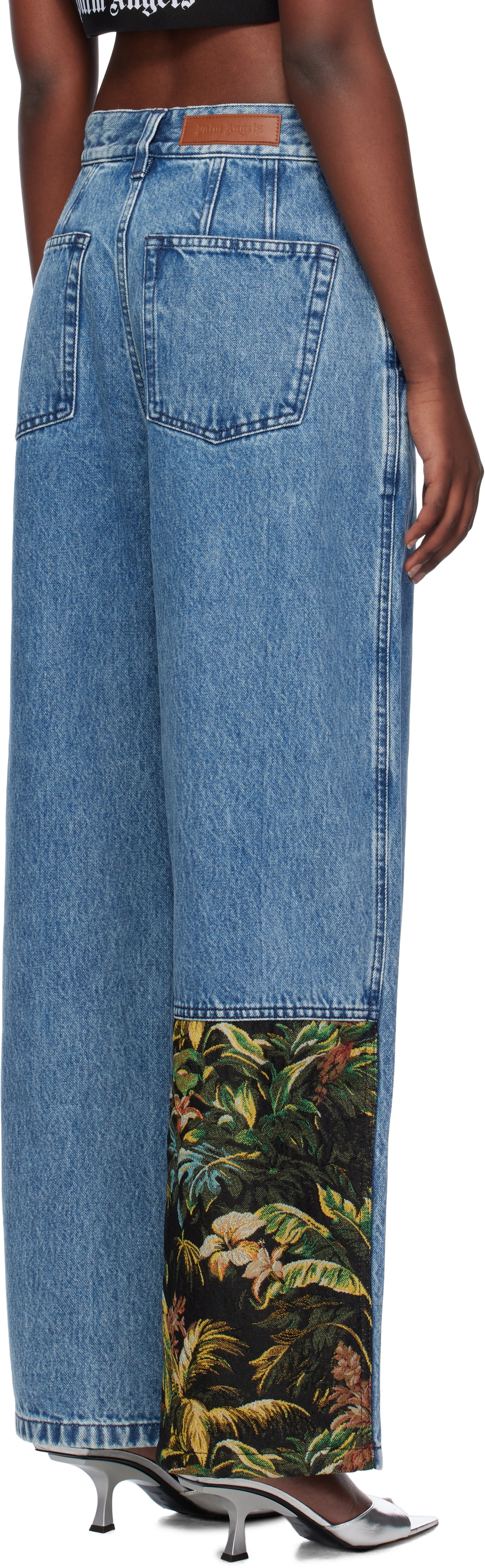 Palm Angels Blue Baggy Jungle Insert Jeans