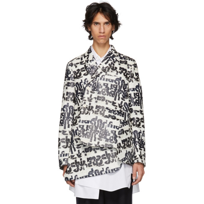 Photo: Comme des Garcons Homme Plus White and Black Embossed Jacket