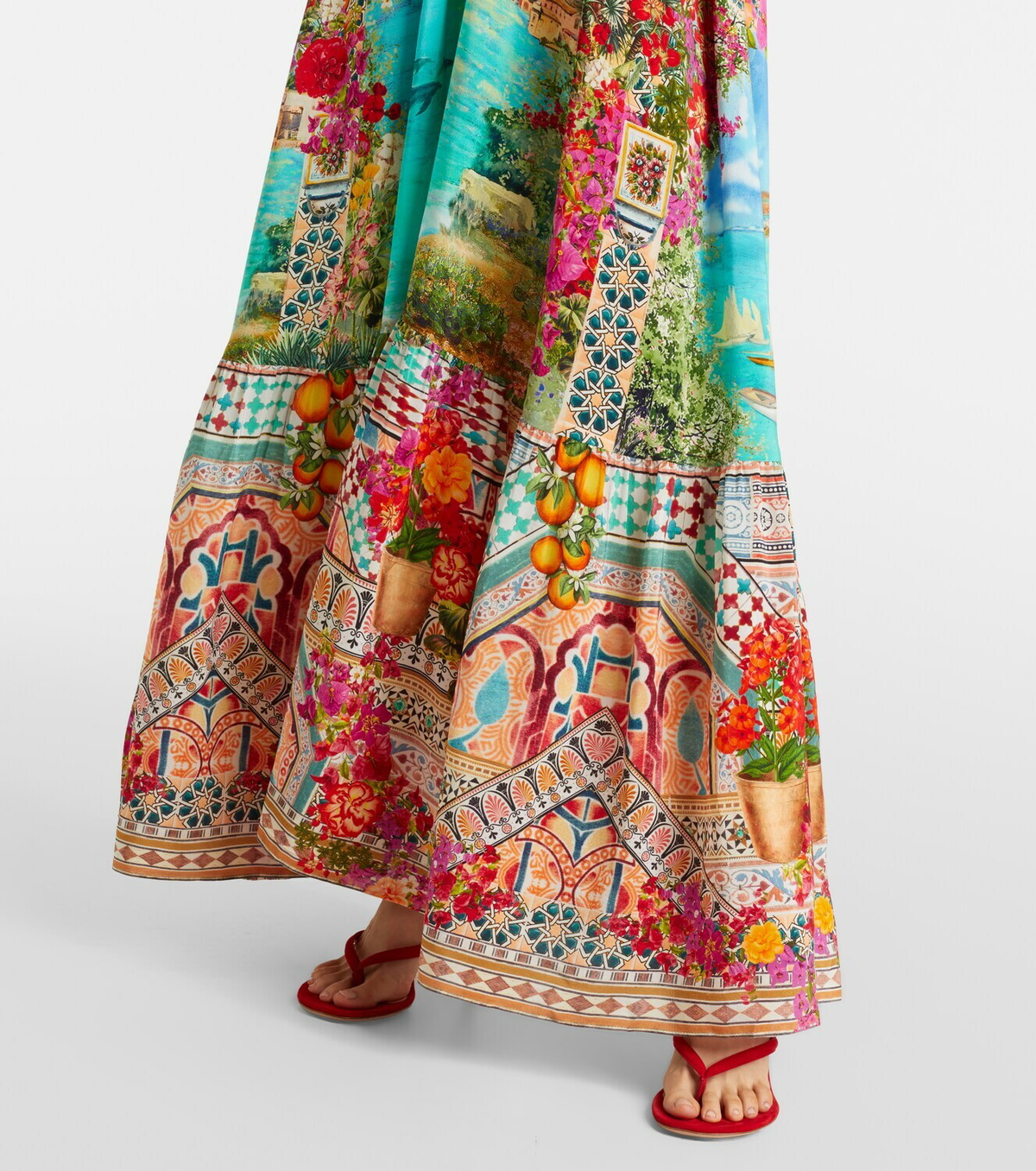 Camilla Embellished printed silk maxi dress