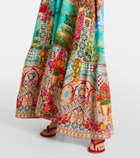 Camilla Embellished printed silk maxi dress