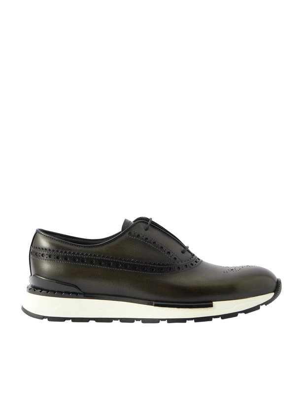 Photo: Berluti - Fast Track Venezia Leather Oxford Sneakers - Green