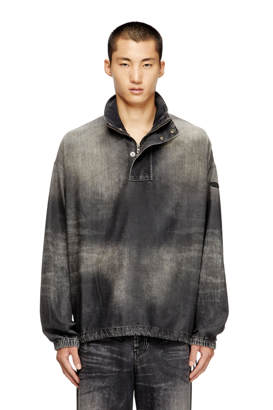 Photo: Diesel Denim top with mock neck - T-Shirts - Unisex - Black