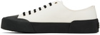 Jil Sander White & Black Canvas Sneakers